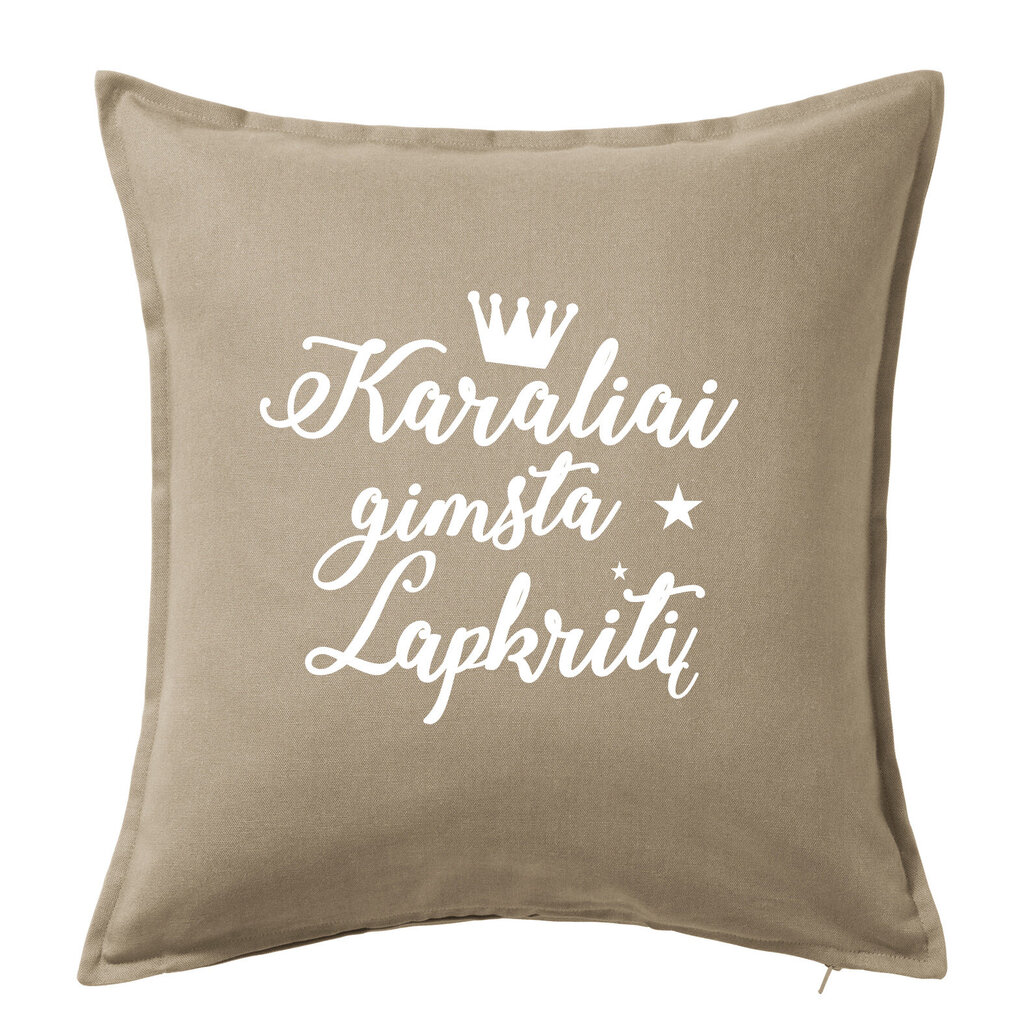Dekoratyvinė pagalvė „Karaliai gimsta lapkriti“, smėlinė. kaina ir informacija | Originalios pagalvės, užvalkalai | pigu.lt