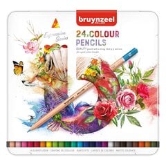 Spalvotų pieštukų rinkinys Bruynzeel Expression metalinėje dėžutėje, 24 spalvos kaina ir informacija | Spalvotų pieštukų rinkinys Bruynzeel Expression metalinėje dėžutėje, 24 spalvos | pigu.lt