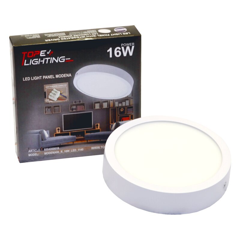 Tope Lighting apvalus LED šviestuvas Modena 16W kaina ir informacija | Lubiniai šviestuvai | pigu.lt