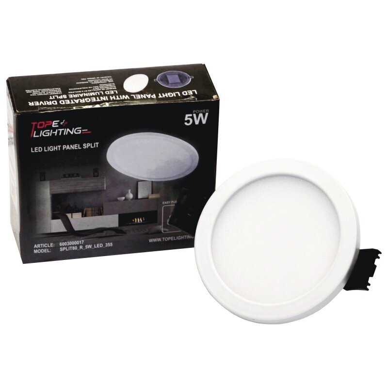 Tope Lighting apvalus LED šviestuvas Split 5W kaina ir informacija | Įmontuojami šviestuvai, LED panelės | pigu.lt