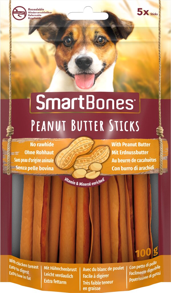 SmartBones lazdelės su riešutų sviestu 5vnt. kaina ir informacija | Skanėstai šunims | pigu.lt