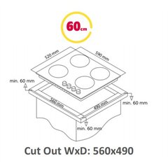 Simfer Hob H6 401 TGRSP Built-In Gas Hob, Number of burners цена и информация | Варочные поверхности | pigu.lt