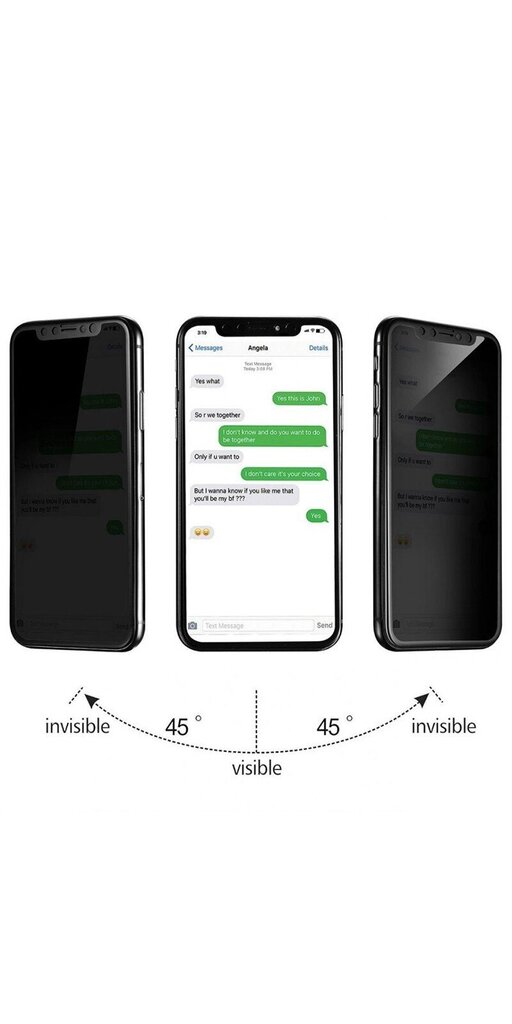 Grūdinto stiklo ekrano apsauga skirtas iPhone XS Max/ 11 Pro Max PRIVACY, full glue and cover, Soundberry kaina ir informacija | Apsauginės plėvelės telefonams | pigu.lt