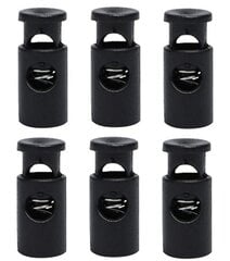 Пластмассовые фиксаторы для шнура RainBow®, черные, 6 шт. цена и информация | Принадлежности для шитья | pigu.lt