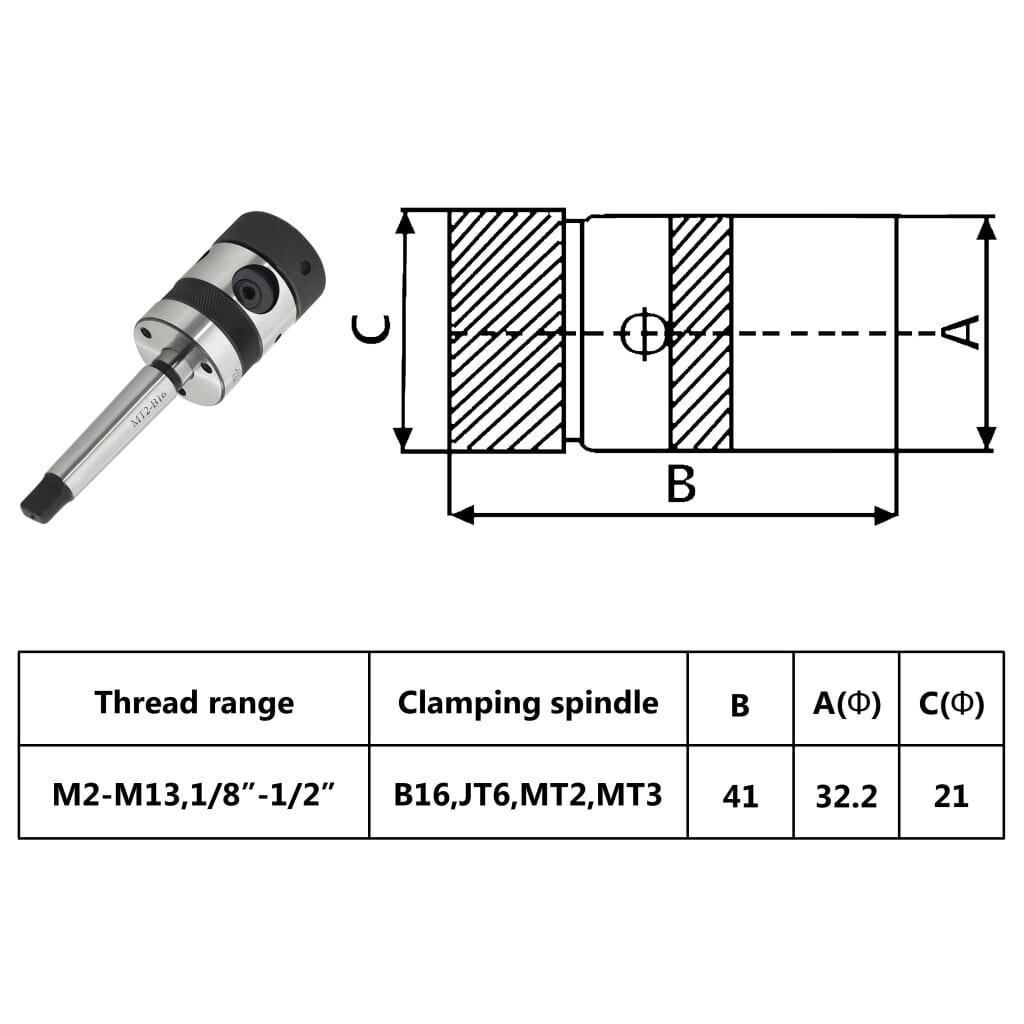 Griebtuvas grąžtui vidaXL, M3-M16 цена и информация | Mechaniniai įrankiai | pigu.lt