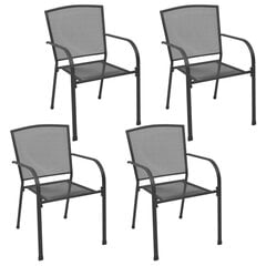 Lauko kėdės vidaXL , 4vnt., pilkos kaina ir informacija | Lauko kėdės, foteliai, pufai | pigu.lt
