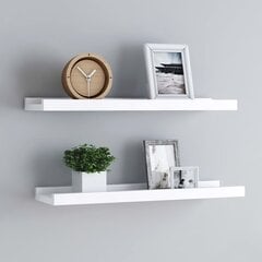 vidaXL Lentynos nuotraukų rėmeliams, 2vnt., baltos, 60x9x3cm, MDF kaina ir informacija | Lentynos | pigu.lt