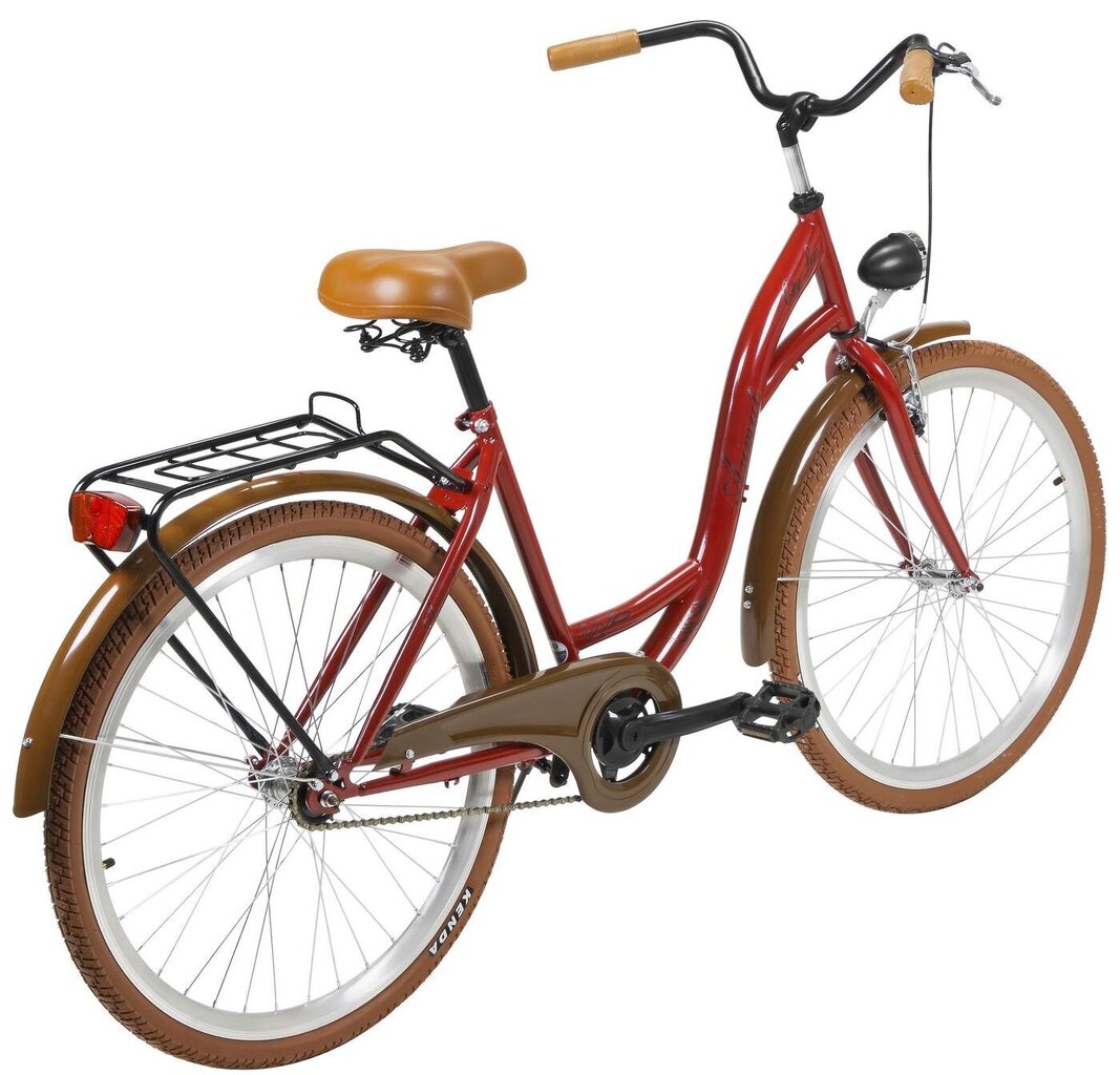 Miesto dviratis AZIMUT City Lux 26" 2021, raudonas kaina ir informacija | Dviračiai | pigu.lt