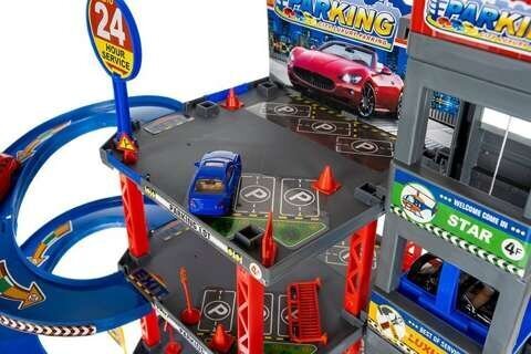 Automobilių stovėjimo aikštelė ir automobilių komplektas su sraigtasparniu kaina ir informacija | Žaislai berniukams | pigu.lt