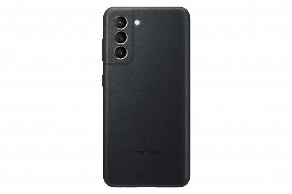 Samsung Leather dėklas skirtas Samsung Galaxy S21, black kaina ir informacija | Telefono dėklai | pigu.lt