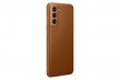 Samsung Leather dėklas skirtas Samsung Galaxy S21, brown kaina ir informacija | Telefono dėklai | pigu.lt