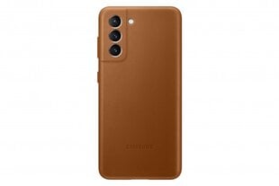 Samsung Leather dėklas skirtas Samsung Galaxy S21, brown kaina ir informacija | Telefono dėklai | pigu.lt