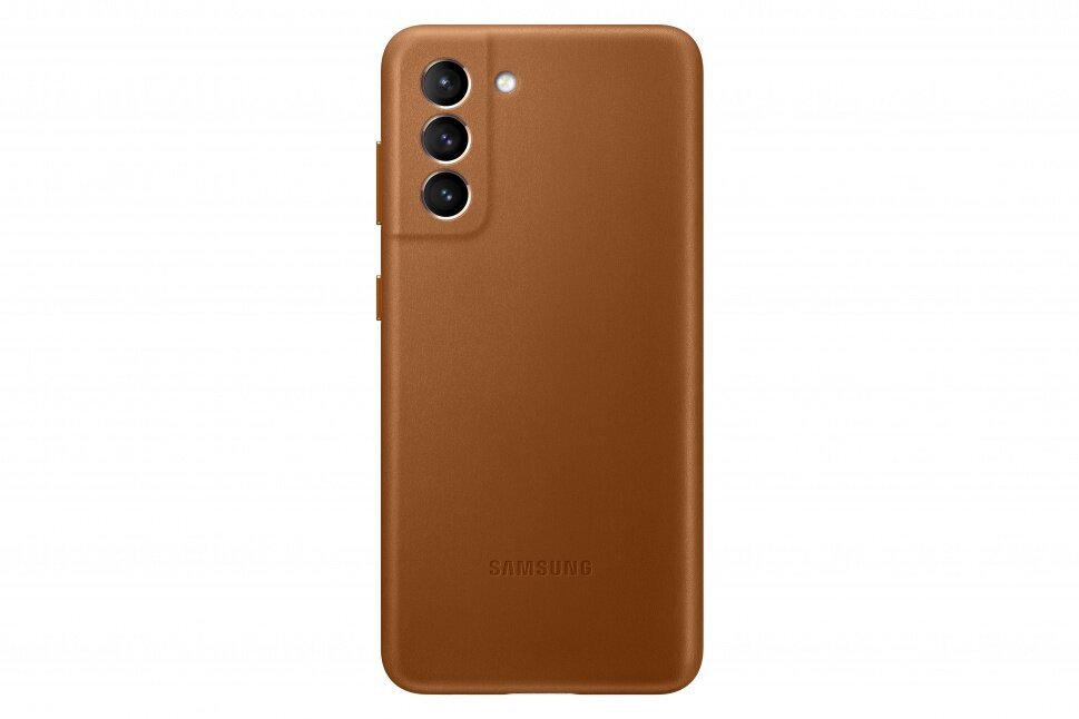 Samsung Leather dėklas skirtas Samsung Galaxy S21, brown цена и информация | Telefono dėklai | pigu.lt