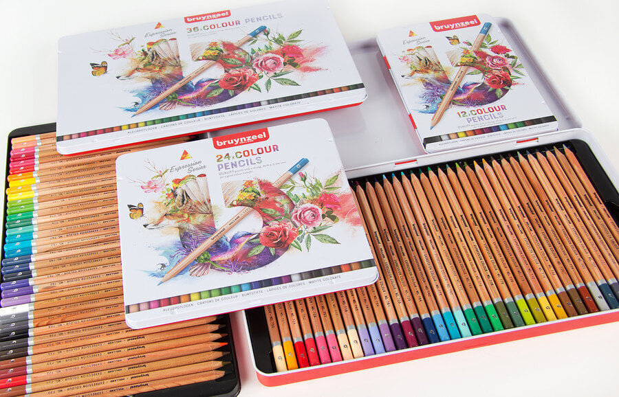 Spalvotų pieštukų rinkinys Bruynzeel Expression metalinėje dėžutėje, 36 spalvos kaina ir informacija | Piešimo, tapybos, lipdymo reikmenys | pigu.lt