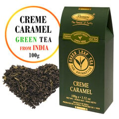 Чай индийский зеленый крупнолистовой КРЕМ КАРАМЕЛЬ, Creme Caramel Green tea, Premiers, 100 г цена и информация | Чай | pigu.lt