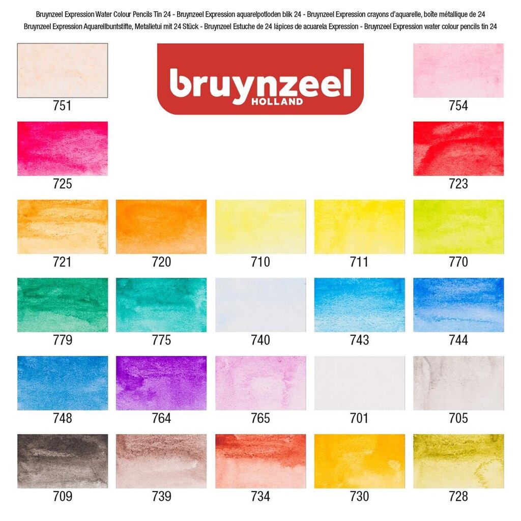 Spalvotų akvarelinių pieštukų rinkinys Bruynzeel Expression metalinėje dėžutėje, 24 spalvos kaina ir informacija | Piešimo, tapybos, lipdymo reikmenys | pigu.lt