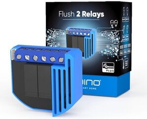 Qubino Flush 2 Relays, išmanus Z-Wave dviejų kontaktų valdiklis цена и информация | Системы безопасности, контроллеры | pigu.lt