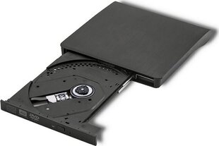 Qoltec 51857 Тонкий Внешний USB 3.0 CD / DVD Устройство чтения и записи дисков с USB Кабельным питанием Черный цена и информация | Оптические устройства | pigu.lt