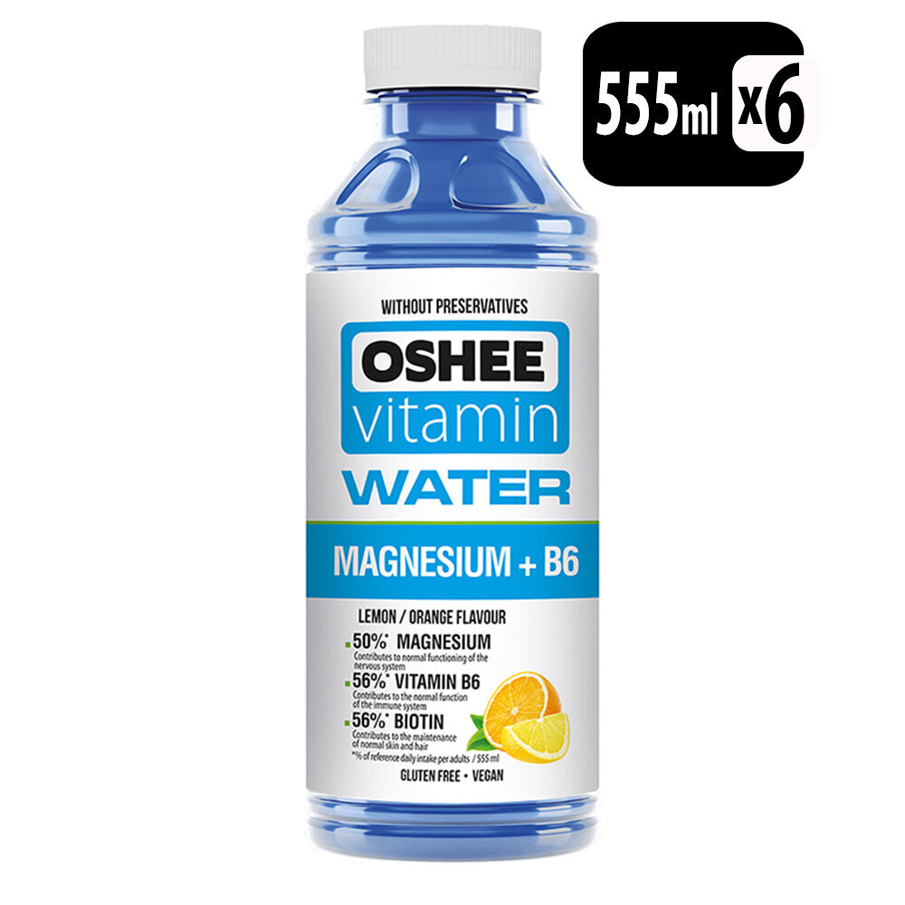 Vitaminizuotas vanduo OSHEE su magniu + Vit.B6, 555 ml x 6 kaina ir informacija | Gaivieji gėrimai | pigu.lt