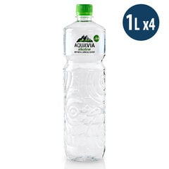 Natūraliai šarminis (pH 9.4) šaltinio vanduo Aquavia, 4 x 1 l kaina ir informacija | Vanduo | pigu.lt