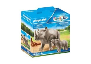 70357 PLAYMOBIL® Family Fun Носорог с ребенком цена и информация | Конструкторы и кубики | pigu.lt