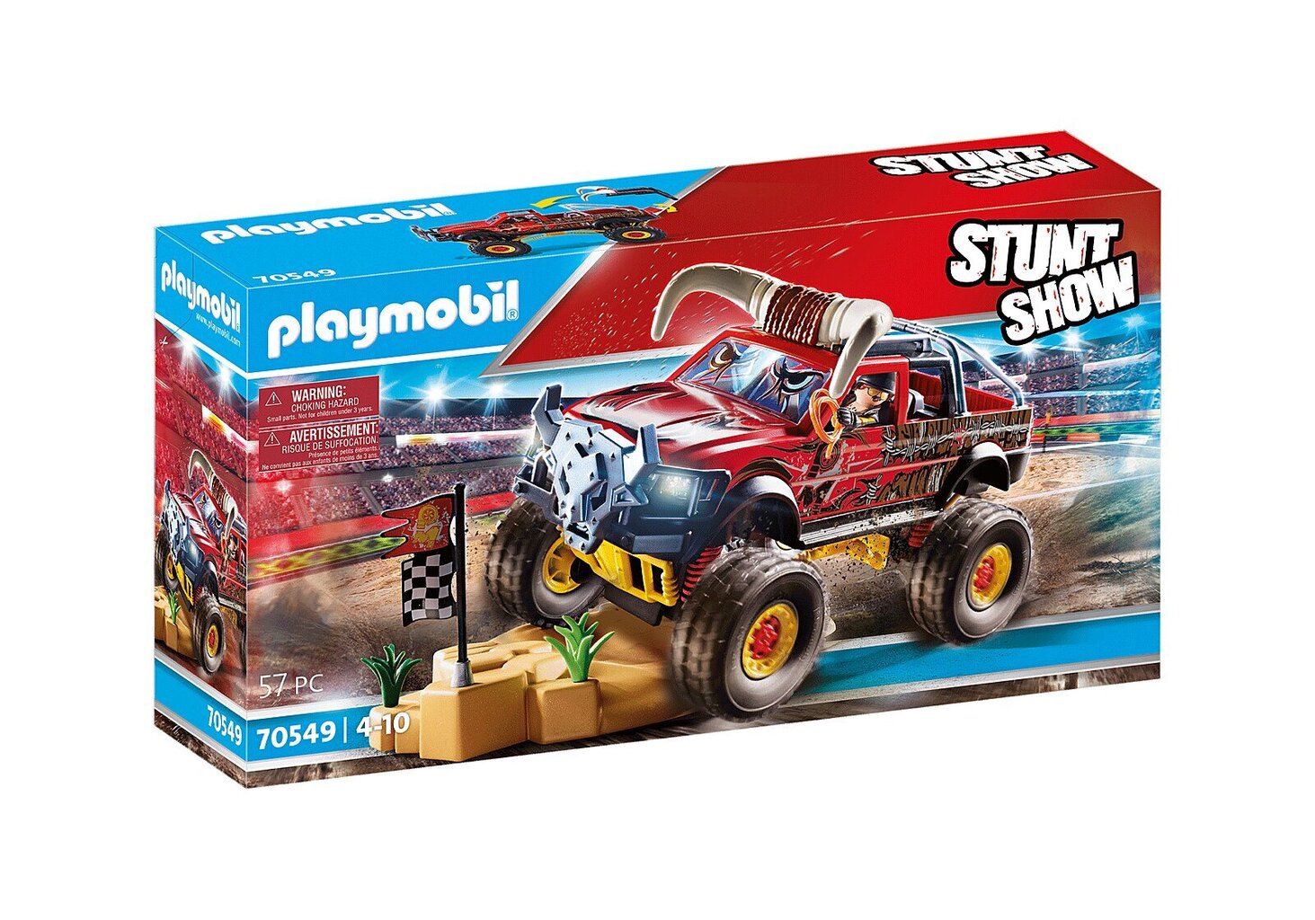 70549 PLAYMOBIL® Stuntshow Kaskaskadinis automodelis Bull Monster kaina ir informacija | Konstruktoriai ir kaladėlės | pigu.lt