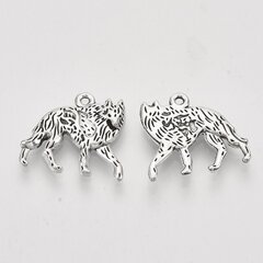 Pakabukas Vilkas MD2256, 18x19,5x3 mm, 4 vnt. kaina ir informacija | Papuošalų gamybai, vėrimui | pigu.lt