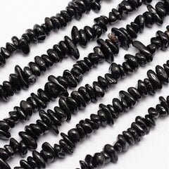 Бусины Natural Black Spinel, 4-12x4-12 мм., 1 нить цена и информация | Принадлежности для изготовления украшений, бисероплетения | pigu.lt