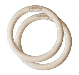 Деревянные гимнастические кольца Thorn+fit, 28 см цена и информация | Ленты сопротивления, кольца | pigu.lt