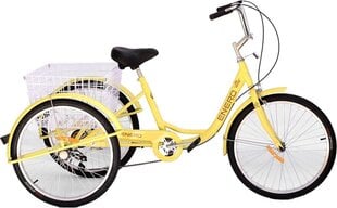 Трехколесный велосипед для реабилитации Enero 24", желтый цена и информация | Велосипеды | pigu.lt