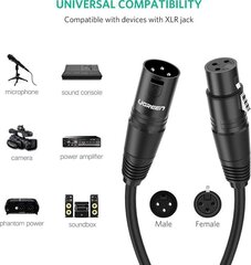 Ugreen AV130 mikrofono prailgintuvas, 1 m, juodas kaina ir informacija | Kabeliai ir laidai | pigu.lt