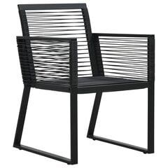 vidaXL Стулья для сада, 4шт., черного цвета, ротанг, из веревок цена и информация | Садовые стулья, кресла, пуфы | pigu.lt
