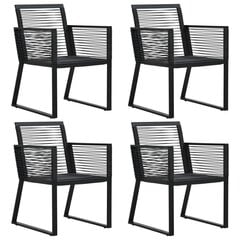 vidaXL Sodo kėdės, 4vnt., juodos spalvos, ratanas, iš virvučių kaina ir informacija | Lauko kėdės, foteliai, pufai | pigu.lt