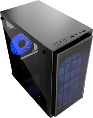 Gembird CCC-FORNAX-950B midi-tower ATX case Fornax 950B - 3x blue LED fan  2x USB 3.0  acrylic side panel  black цена и информация | Корпуса | pigu.lt