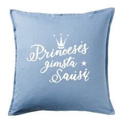 Dekoratyvinė pagalvėlė „Princesės gimsta sausį“, žydra. kaina ir informacija | Originalios pagalvės, užvalkalai | pigu.lt