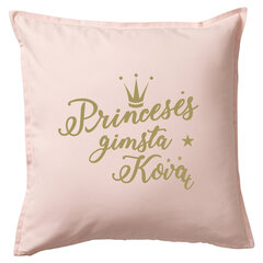 Dekoratyvinė pagalvėlė „Princesės gimsta kovą“, rožinė. kaina ir informacija | Dekoratyvinės pagalvėlės ir užvalkalai | pigu.lt