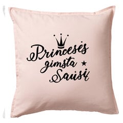 Vaikiška dekoratyvinė pagalvėlė „Princesės gimsta sausį“, rožinė. цена и информация | Оригинальные подушки, наволочки | pigu.lt