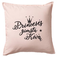 Vaikiška dekoratyvinė pagalvėlė „Princesės gimsta kovą“, rožinė. kaina ir informacija | Dekoratyvinės pagalvėlės ir užvalkalai | pigu.lt