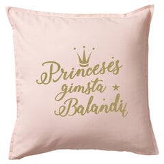 Dekoratyvinė pagalvėlė „Princesės gimsta balandį“, rožinė. цена и информация | Декоративные подушки и наволочки | pigu.lt