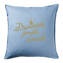 Dekoratyvinė pagalvė „Princesės gimsta sausį“, žydra. kaina ir informacija | Originalios pagalvės, užvalkalai | pigu.lt