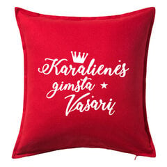 Dekoratyvinė pagalvėlė „Karalienės gimsta vasarį", raudona. kaina ir informacija | Originalios pagalvės, užvalkalai | pigu.lt