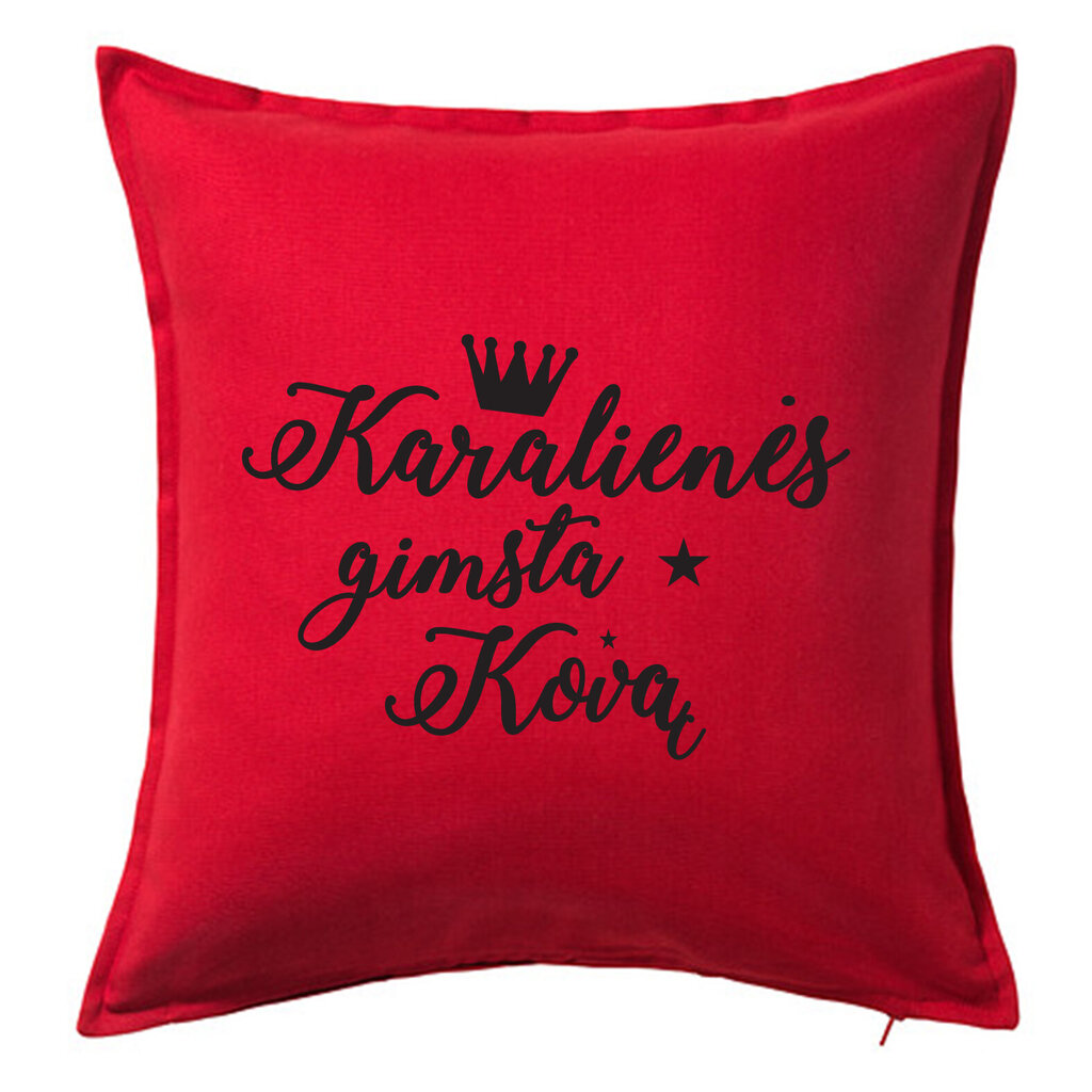 Dekoratyvinė pagalvėlė „Karalienės gimsta kovą", raudona. цена и информация | Originalios pagalvės, užvalkalai | pigu.lt