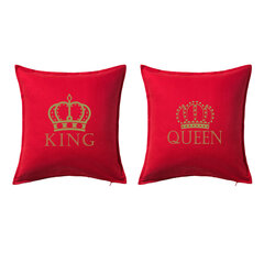 Dekoratyvinė pagalvėlių komplektas „King ir Queen", raudona. 2vnt. kaina ir informacija | Originalios pagalvės, užvalkalai | pigu.lt
