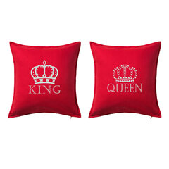 Dekoratyvinė pagalvėlių komplektas „King ir Queen", raudona. 2vnt. kaina ir informacija | Originalios pagalvės, užvalkalai | pigu.lt