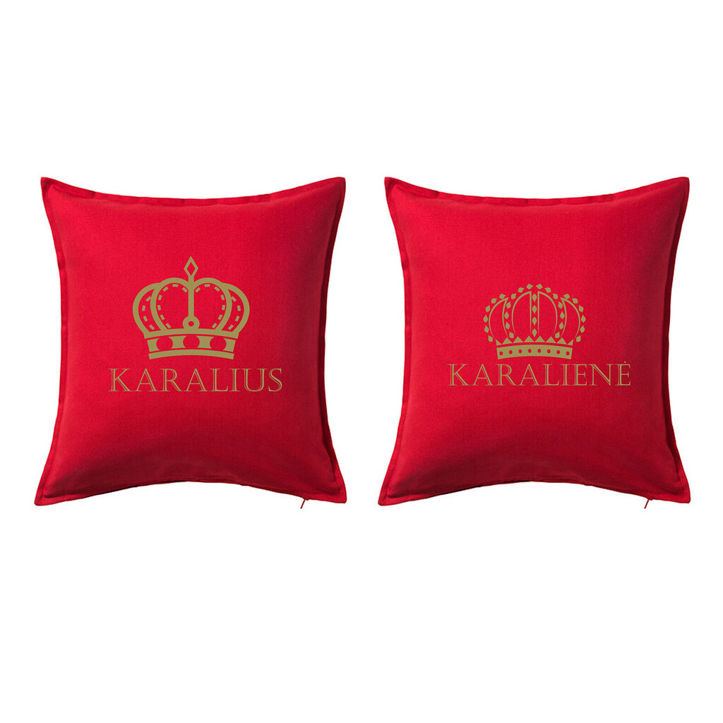 Originalios dekoratyvinės pagalvėlės „Karalius ir karalienė", raudona. 2vnt. цена и информация | Originalios pagalvės, užvalkalai | pigu.lt
