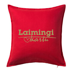 Dekoratyvinė pagalvė „Laimingi kartu“, raudona. цена и информация | Оригинальные подушки, наволочки | pigu.lt