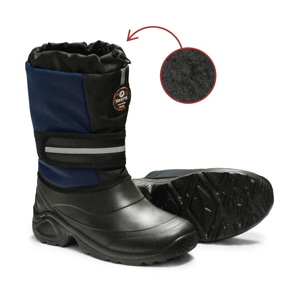 Pašiltinti guminiai batai su velcro užsegimu, mėlyni цена и информация | Guminiai batai vyrams | pigu.lt