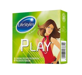 Prezervatyvai LIFESTYLES PLAY, 3 vnt. kaina ir informacija | Prezervatyvai | pigu.lt