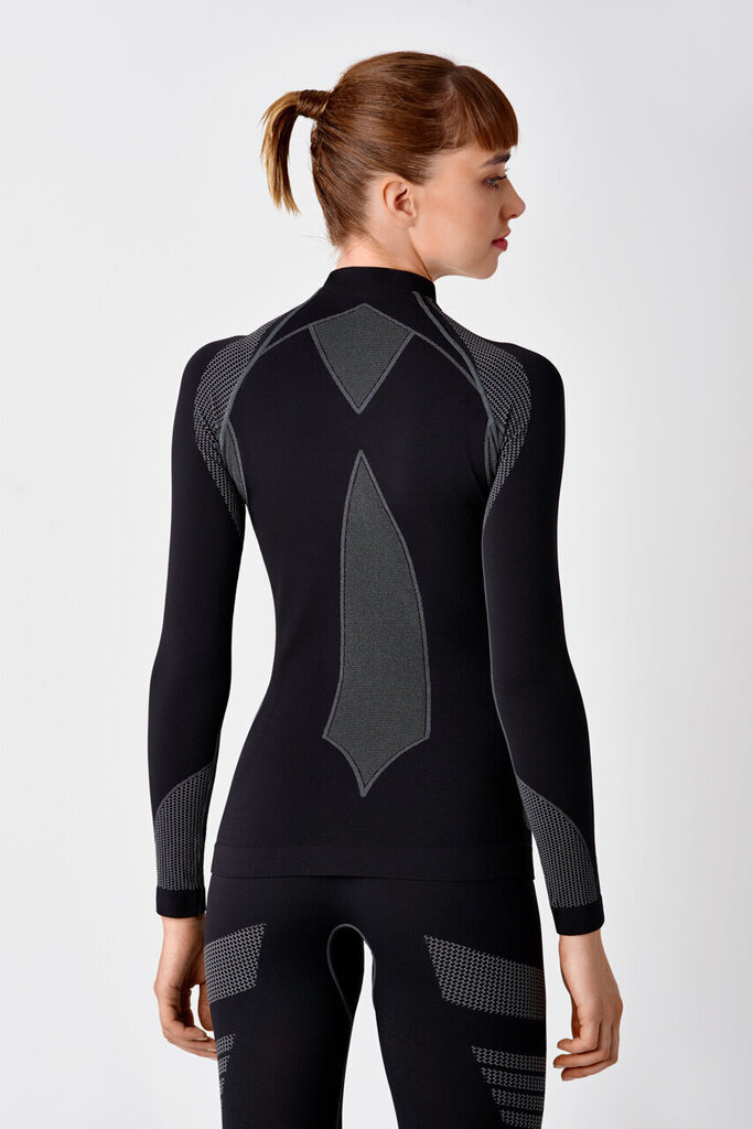 Marškinėliai moterims Spaio Thermo 03, juodi kaina ir informacija | Termo apatiniai moterims | pigu.lt