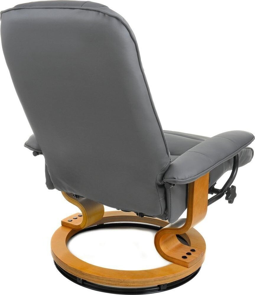 Fotelis su poilsio ir masažo funkcija Funfit, pilkas kaina ir informacija | Svetainės foteliai | pigu.lt